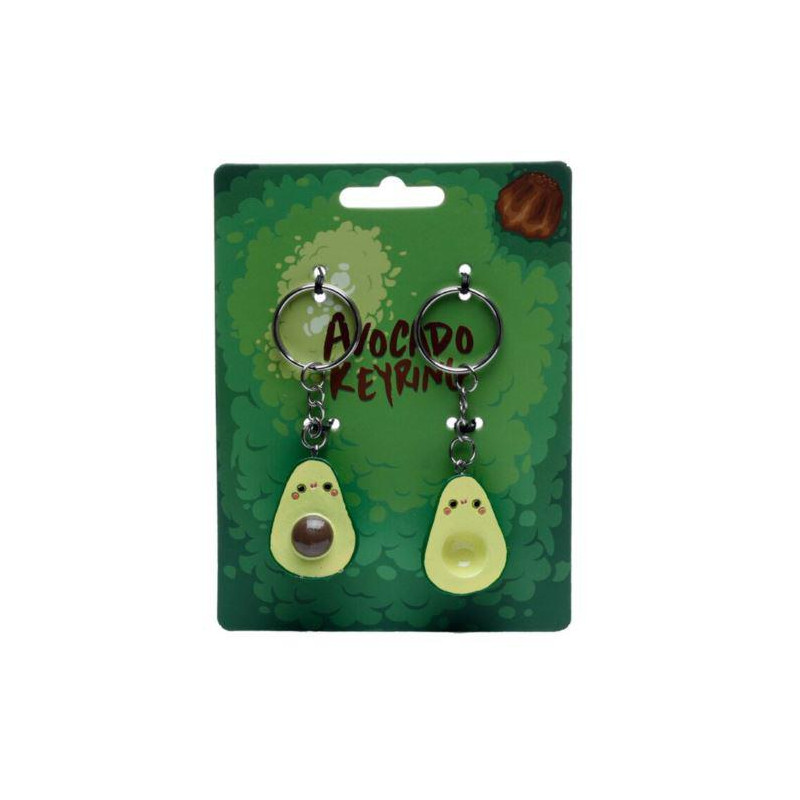 Set de 2 Llaveros con Forma 3D Kawaii Aguacate