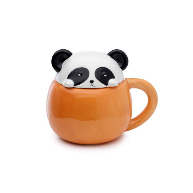 Taza de Cerámica con Tapa Oso Panda