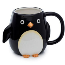 Taza de Cerámica 3D con Forma Pingüino 