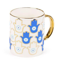 Taza de Porcelana Manos con Ojo Turco