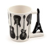 Taza de Cerámica Asa con Forma de Guitarra Negra
