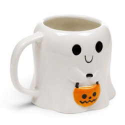 Taza con forma de cerámica fantasma de truco o tra