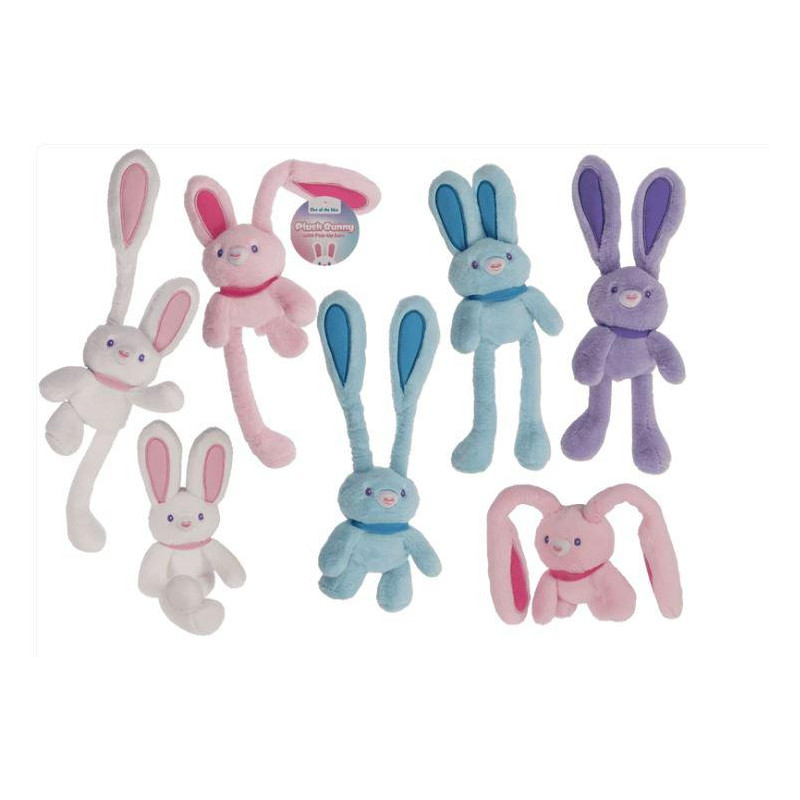 Conejo de peluche con orejas desplegables