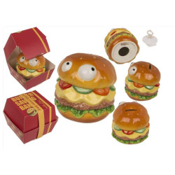 Hucha Hamburguesa con ojos en Caja