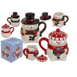 Taza muñeco de nieve con tapa