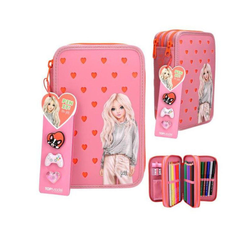 TOPModel estuche triple con pines de silicona 2 0