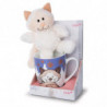 Taza+Peluche Gato de nieve Blanco