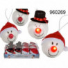 Bola Santa & Muñeco de nieve nariz LED