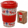 Taza para llevar Bambú Renos Navideños