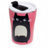 Vaso reutilizable térmico frío/calor Gato Rosa