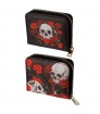 Cartera con Cremallera - Calavera y Rosas - Pequeñ