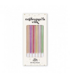 KIT DE 6 VELAS COLORIDAS...