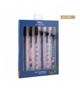 Set de 6 bolígrafos Stitch Disney