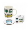 Taza de Porcelana y Posavasos Caravana VW