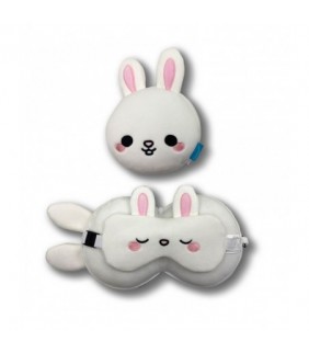 Almohada de Viaje con Antifaz Relaxeazzz Conejo