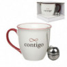 TAZA MUG CON FILTRO PARA TE 510ML AMOR