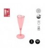 SET 2 COPAS CAVA CORAZON REUTILIZABLE ROSA 120CC